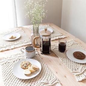 img 3 attached to Farmhouse-inspired SnugLife Macrame Placemats Set: Elegant Table Décor with Rustic Charm