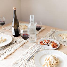 img 1 attached to Farmhouse-inspired SnugLife Macrame Placemats Set: Elegant Table Décor with Rustic Charm