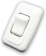 🔘 high-quality 12-volt single spst on-off switch with bezel for rv, trailer, camper - american technology components (white) logo