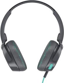 img 3 attached to Skullcandy Riff On-Ear Headphones: Sleek Grey/Teal Design with Incredible Sound