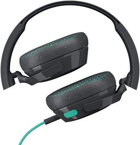 img 1 attached to Skullcandy Riff On-Ear Headphones: Sleek Grey/Teal Design with Incredible Sound