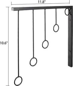 img 2 attached to 👕 Space-Saving Wall Clothing Rack: Kernorv 5-Ring Hanging Garment Rack Set (Black) - Convenient Wall Garment Racks for Organized Clothing Display