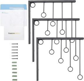 img 3 attached to 👕 Space-Saving Wall Clothing Rack: Kernorv 5-Ring Hanging Garment Rack Set (Black) - Convenient Wall Garment Racks for Organized Clothing Display