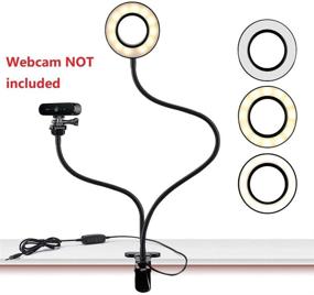 img 3 attached to 📸 Webcam Light Stand for Live Streaming & Selfies, Ring Light with Webcam Mount for Logitech C925e, C922x, C930e, C922, C930, C920, C615, Brio 4K