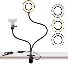 img 4 attached to 📸 Webcam Light Stand for Live Streaming & Selfies, Ring Light with Webcam Mount for Logitech C925e, C922x, C930e, C922, C930, C920, C615, Brio 4K