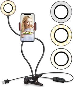 img 2 attached to 📸 Webcam Light Stand for Live Streaming & Selfies, Ring Light with Webcam Mount for Logitech C925e, C922x, C930e, C922, C930, C920, C615, Brio 4K