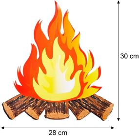 img 3 attached to Captivating 12 Inch Tall Artificial Fire Flame Torches for Campfire Party Decorations - Realistic 3D Decorative Cardboard Centerpiece Set (2 Pack)