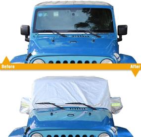 img 1 attached to 🚗 JeCar Waterproof Car Cover for Jeep Wrangler JK JL 4-Door Sport Sahara Rubicon X - All Weather Tail Cover with UV Protection (2007-2021)