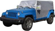 🚗 jecar waterproof car cover for jeep wrangler jk jl 4-door sport sahara rubicon x - all weather tail cover with uv protection (2007-2021) logo