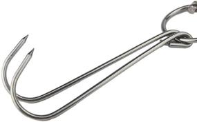 img 2 attached to 🔗 6 Packs of TIHOOD 9.4" Double Meat Hooks: Stainless Steel Roast Duck Bacon Shop Hook for BBQ Grill Hanger & Cooking Tools Accessories