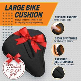 img 3 attached to Bikeroo Bike Seat Cushion: Wide Adjustable Gel Cover for Ultimate Comfort on Peloton, Exercise and Cruiser Bicycles