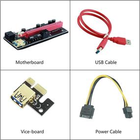 img 3 attached to 💻 Ziyituod 6 Пакетный PCI-E разъем: Улучшенный графический расширитель для майнинга Bitcoin на GPU, с 4 надежными конденсаторами, 60см кабелем USB 3.0, 2X 6PIN, Опция питания Molex 3