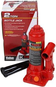 img 1 attached to 🔧 K Tool International 2 Ton Bottle Jack with Heat Treated Screws and Saddles, Wide Base, 6.2&#34; to 12.1&#34; Lift Range, and Ram Extension Screws; KTI63201