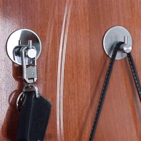 img 1 attached to 🔗 4-Pack Stainless Steel Self-Adhesive Wall Hooks - Heavy Duty Utility Storage Hooks for Kitchen, Bathroom, and Shower - Waterproof Organizer for Towels, Robes, Coats, and More