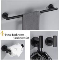 modern matte black bathroom hardware set - 4-piece stainless steel wall mounted accessory kit by lairuier - 20''towel bar, toilet paper holder, 2 robe hooks, q2d-p4bk logo