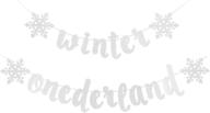 winter onederland snowflakes banner decorations logo