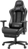 🎮 hbada gaming chair - ergonomic racing chair with adjustable headrest, lumbar support, and footrest - high back computer chair for e-sports - grey and black logo