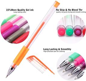 img 2 attached to 🖍️ 200 Piece Gel Pen Set with 100 Vibrant Colors & Refills - Fine-Tip Glitter Gel Pens for Kids, Adults, Coloring Books, Crafts, Scrapbooks, Bullet Journaling - Comes with Canvas Bag