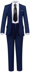 img 4 attached to Looking for a Handsome Formal Suit Set for Boys? 👔 Check out the Boihedy Boys 4-Piece Kids Tuxedo Ring Bearer Outfit!