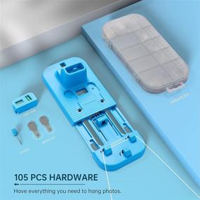 img 2 attached to 🖼️ VEAMOR All-in-One Picture Hanging Kit - Calibration Feature and Tool for Perfect Hang - Hardware Case +105 Pcs Hanging Hardware - Zero Measurement with The Hanging Tools Kit.