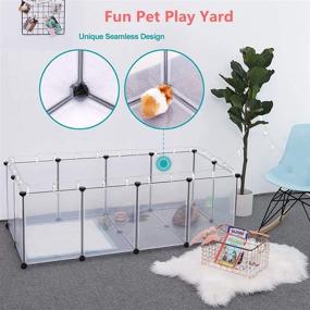 img 1 attached to 🐾 Bellanny Small Animal Pet Playpen: Dog Playpen for Small Dogs, Portable Rabbit Playpen: Puppy Gate, Puppy Playpen Indoor, Adjustable Waterproof Kitten Playpen Puppy Pen: Dog Fences - 20 Panels