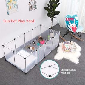 img 2 attached to 🐾 Bellanny Small Animal Pet Playpen: Dog Playpen for Small Dogs, Portable Rabbit Playpen: Puppy Gate, Puppy Playpen Indoor, Adjustable Waterproof Kitten Playpen Puppy Pen: Dog Fences - 20 Panels