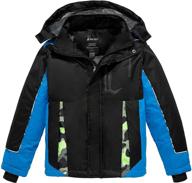 ❄️ wantdo boys' waterproof ski jacket: warm winter snow coat with hood, windproof snowboarding raincoats logo