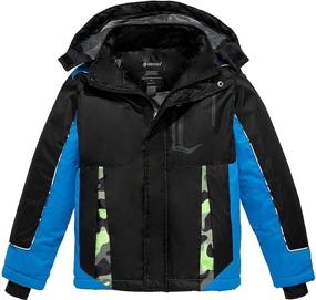 img 4 attached to ❄️ Wantdo Boys' Waterproof Ski Jacket: Warm Winter Snow Coat with Hood, Windproof Snowboarding Raincoats