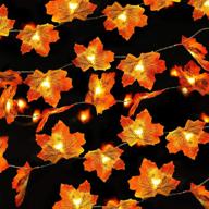 🍁 rocinha lighted fall garland thanksgiving decorations: 40 led maple leaves garland with lights – 14.4 ft and 7.2 ft, pack of 2 logo