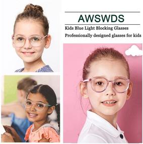 img 3 attached to 👓 Protective Kids Blue Light Glasses: Round Frame for Gaming & Reading, 2-Pack (Black & Clear)