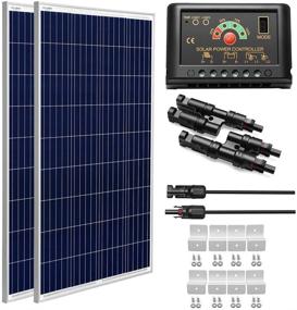 img 4 attached to 🌞 SUNGOLDPOWER 200W 12V Polycrystalline Solar Panel Module: 2x 100W Polycrystalline Solar Cell Grade A + 20A LCD PWM Solar Charge Controller Bundle with Extension Cables and Z-Brackets