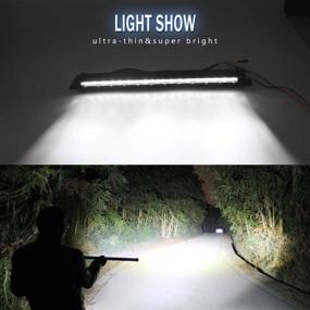 img 2 attached to Ultra-thin 32 Inch LED Light Bar Spot Flood Combo Driving Light for Jeep Truck ATV, UTV, SUV, Cars - Single Row Super Slim Off Road Lights (9610A-32INCH-1PC)