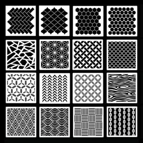 img 3 attached to 🎨 Versatile 16-Piece Geometric Stencils for Scrapbooking, Crafts, and More - Reusable Art Templates for Home Décor, Drawing, Tracing, and DIY Projects - 7.8 Inch x 7.8 Inch