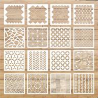 🎨 versatile 16-piece geometric stencils for scrapbooking, crafts, and more - reusable art templates for home décor, drawing, tracing, and diy projects - 7.8 inch x 7.8 inch logo