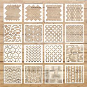 img 4 attached to 🎨 Versatile 16-Piece Geometric Stencils for Scrapbooking, Crafts, and More - Reusable Art Templates for Home Décor, Drawing, Tracing, and DIY Projects - 7.8 Inch x 7.8 Inch