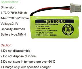 img 3 attached to 🔋 GEILIENERGY Rechargeable Battery Pack - BT-166342, BT-266342, BT-162342, BT-262342 Compatible - 2.4V 400mAh NiMH - CS6719-2 Cordless Phone (Pack of 3)