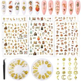 img 4 attached to Sheets Pattern Stickers Charms Self Adhesive
