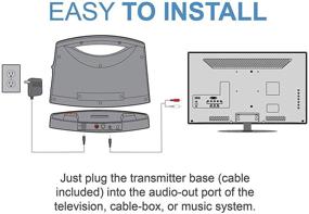 img 2 attached to 🔊 Serene Innovations BT-200 TV SoundBox Беспроводная акустическая система с гарнитурой SR350, блоком удлинителем Blucoil 6' 3.5 мм, 5-футовым аудио-аудио кабелем и пятью проводными зажимами