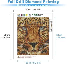 img 3 attached to MXJSUA 5D DIY Diamond Painting Kit - Full Drill Round Beads Crystal Rhinestone - Cheetah 12x14in - Arts Craft Wall Sticker Decor - Picture Supplies.