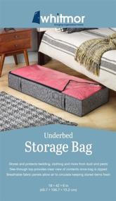 img 1 attached to 🛏️ Crosshatch Gray Whitmor Jumbo Underbed Bag with Zipper