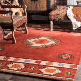 img 4 attached to 🍷 nuLOOM Shyla Abstract Wool Accent Rug, 2' x 3', Wine - Luxurious and Contemporary Addition for Your Living Space