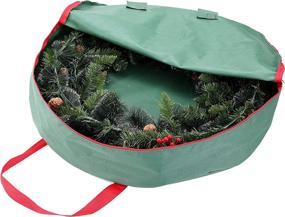 img 3 attached to 🎄 2 Pack Joiedomi Wreath Storage Bag – Fits Up to 30” Artificial Christmas Wreaths, Christmas Wreath Storage Container with 600D Oxford Material, Dual Zipper, Carry Handles, Labeling Card Slot