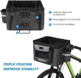 img 1 attached to 🐾 Lixada Folding Pet Cat Dog Carrier Bike Basket: Easy Install, Removable, and Convenient Cycling Bag