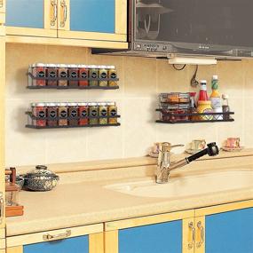 img 2 attached to Auledio Spice Rack: Optimize Kitchen Space with Wall-Mounted and Cabinet Organization (3 Pack)