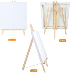 img 1 attached to 🎨 Set of 4 Wooden Art Tabletop Painting Easels with 16-Inch Canvas - Ideal Easel Stand Bundle