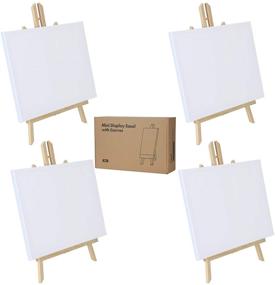 img 4 attached to 🎨 Set of 4 Wooden Art Tabletop Painting Easels with 16-Inch Canvas - Ideal Easel Stand Bundle