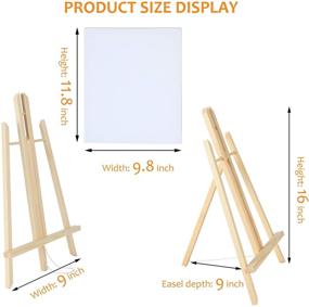 img 2 attached to 🎨 Set of 4 Wooden Art Tabletop Painting Easels with 16-Inch Canvas - Ideal Easel Stand Bundle