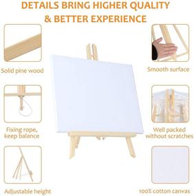 img 3 attached to 🎨 Set of 4 Wooden Art Tabletop Painting Easels with 16-Inch Canvas - Ideal Easel Stand Bundle