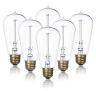 💡 jslinter 6-pack edison light bulbs, warm white 2200k, dimmable st58 antique vintage style, clear glass e26 base - 60 watt, old fashioned incandescent lights (60w/110v) logo