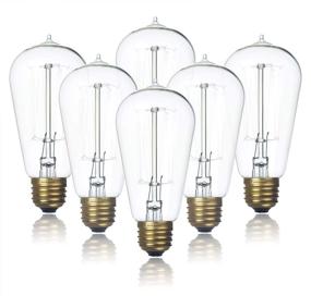 img 4 attached to 💡 Jslinter 6-Pack Edison Light Bulbs, Warm White 2200K, Dimmable ST58 Antique Vintage Style, Clear Glass e26 Base - 60 Watt, Old Fashioned Incandescent Lights (60w/110v)